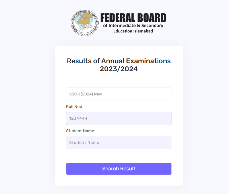 FBISE Board Result 2024 11th Class